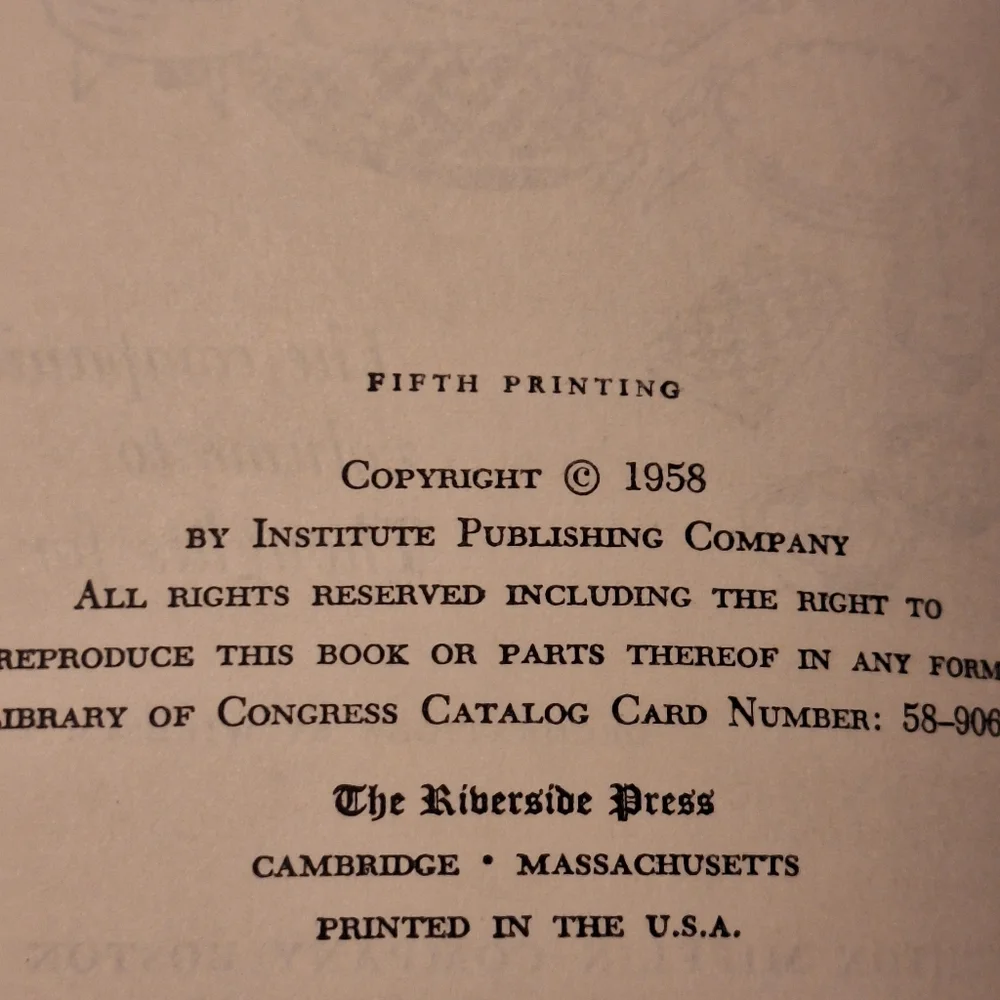'Thoughts for Buffets' Cookbook Copyright 1958